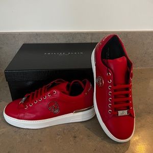 Phillip Plein Leather Skull Sneaker- New!